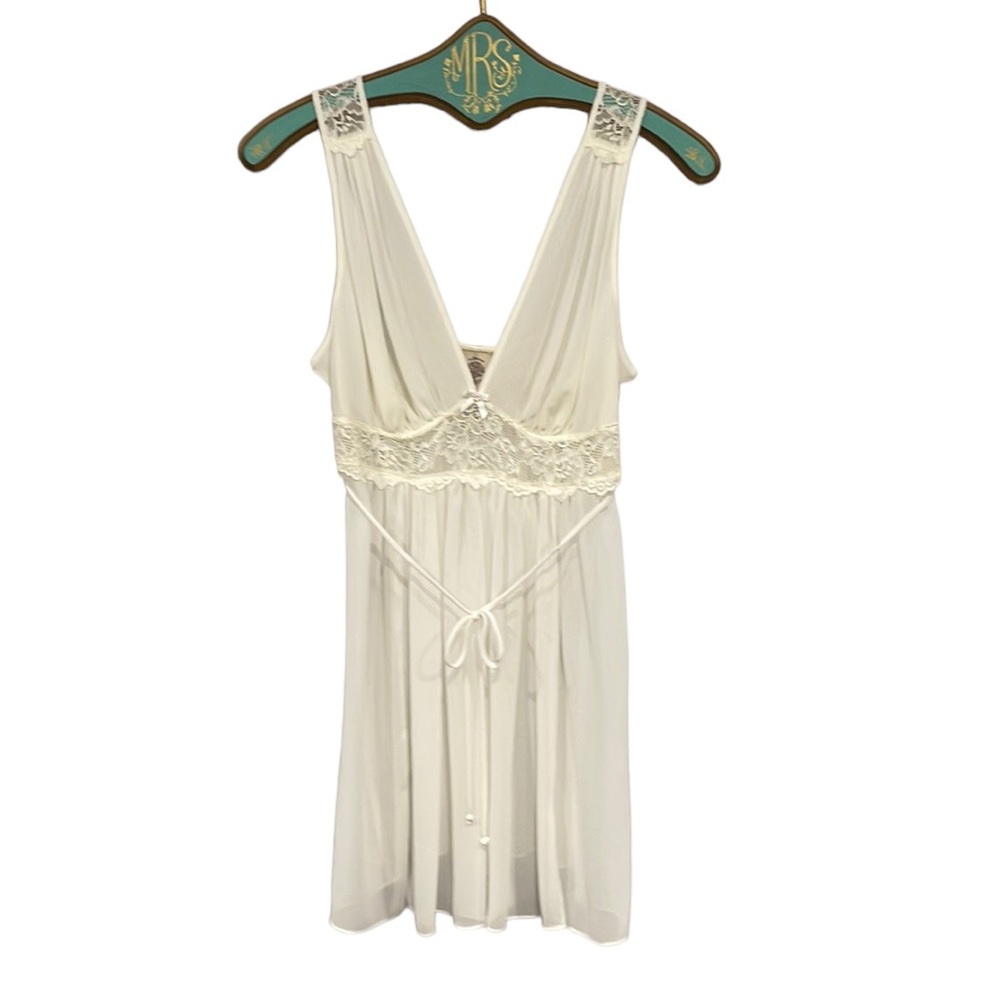 In Bloom Lace and Pearl Sheer Babydoll Nightie Chemise